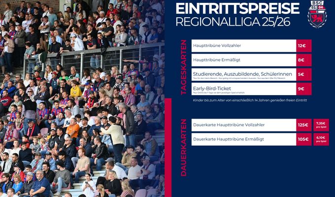 Eintrittspreise Saison 2025/26 – Regionalliga