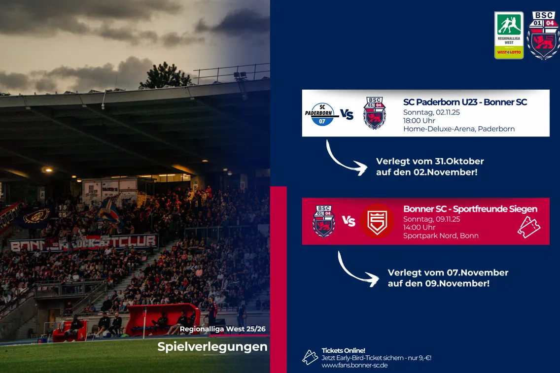 Foto zum Newsartikel Informationen zu Spielverlegungen!