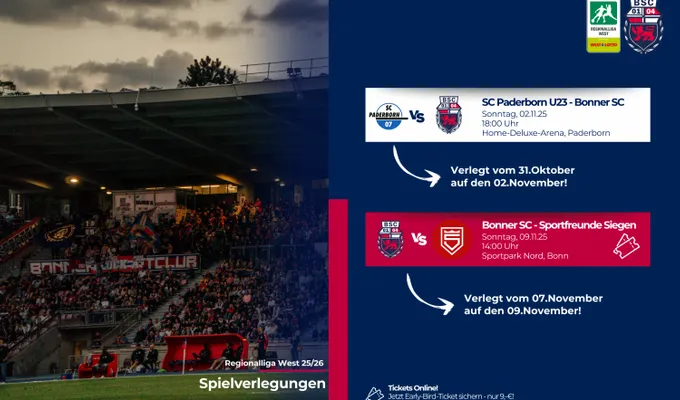 Informationen zu Spielverlegungen!