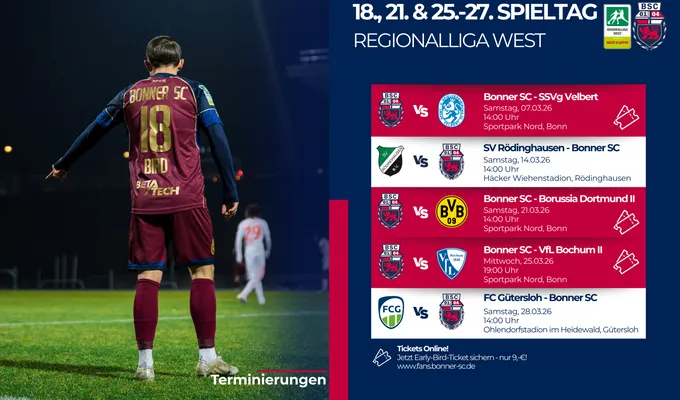 Terminierungen Spieltage März