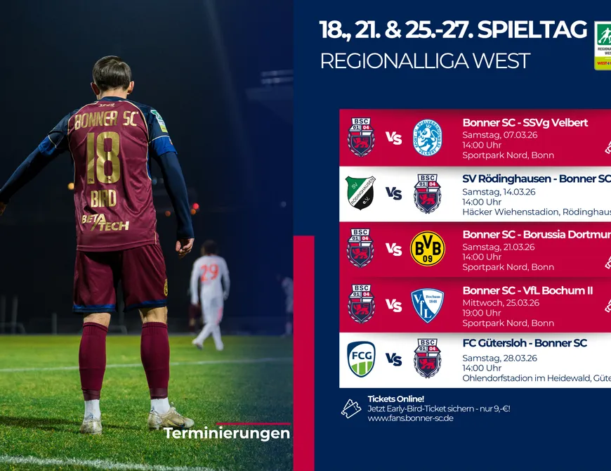 Terminierungen Spieltage März